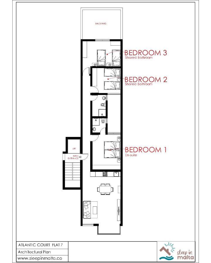 F7 Room 1, Private Double Room With Private Bathroom In Shared Flat Msida Exterior photo